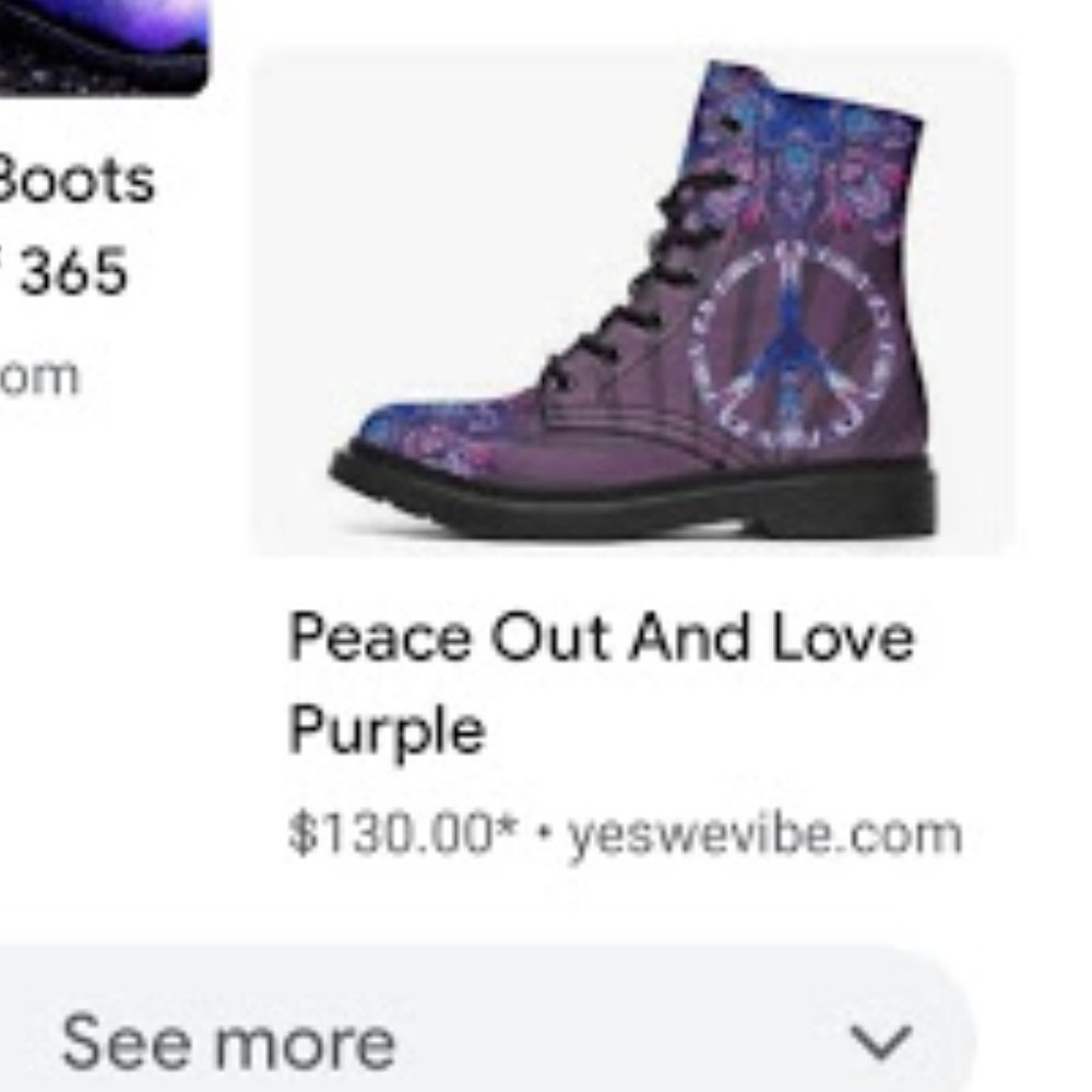 SOLD: Yes We Vibe Psychedelic Doc Martin Style Boots 39 Mandala Peace Festival - Picture 12 of 12